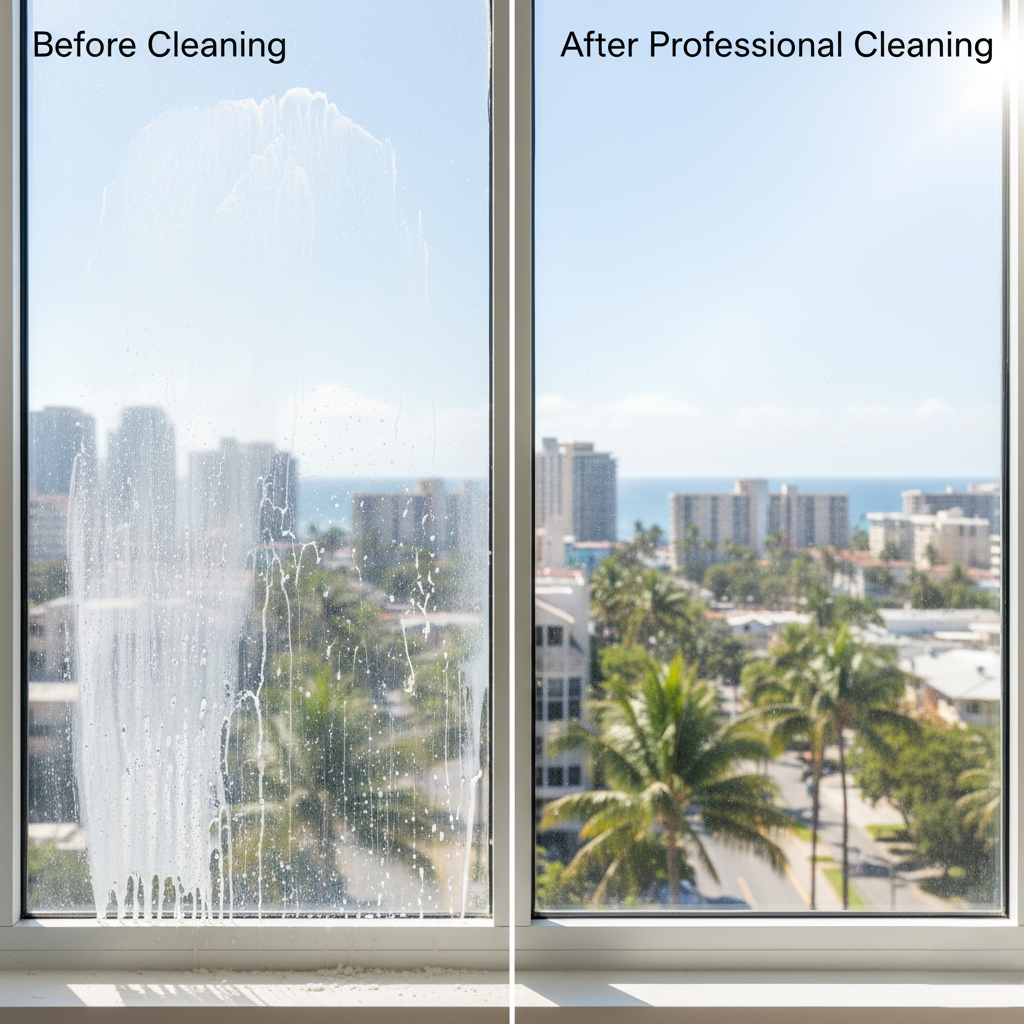 window after professional cleaning.