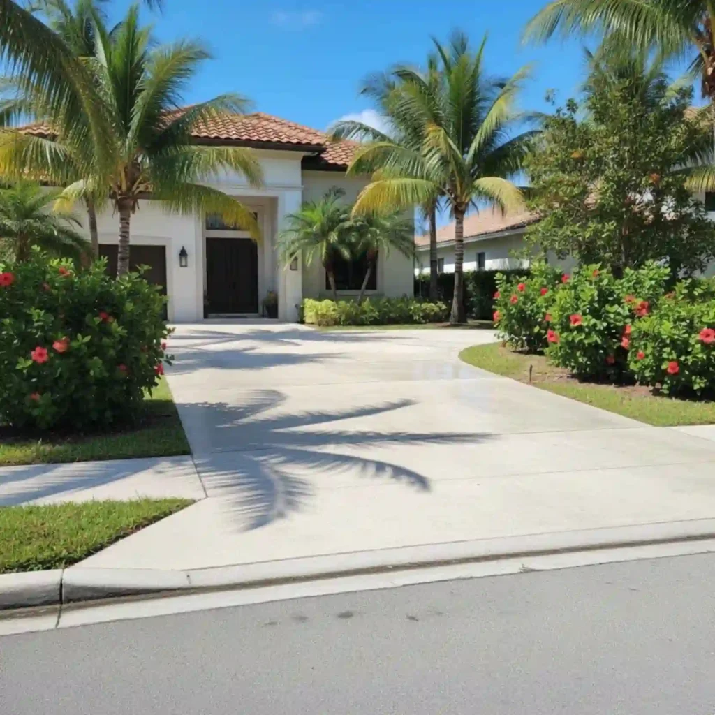 clean driveway after pressure washing