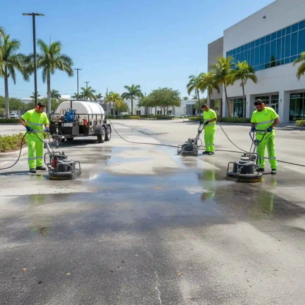 commercial driveway or parking area cleaning
