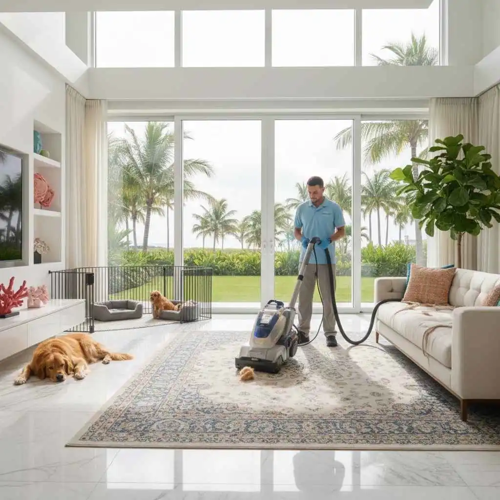 professional vacuum removing pet hair