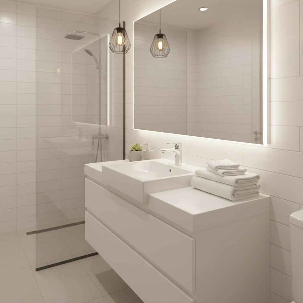 Sparkling clean Airbnb bathroom ready for guests