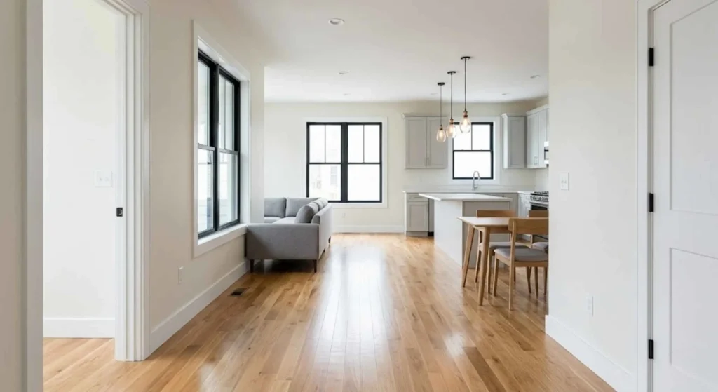 spotless, newly finished home interior