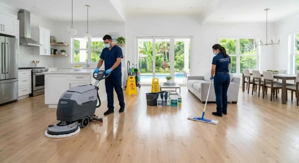 Professional post construction floor cleaning in Pinecrest