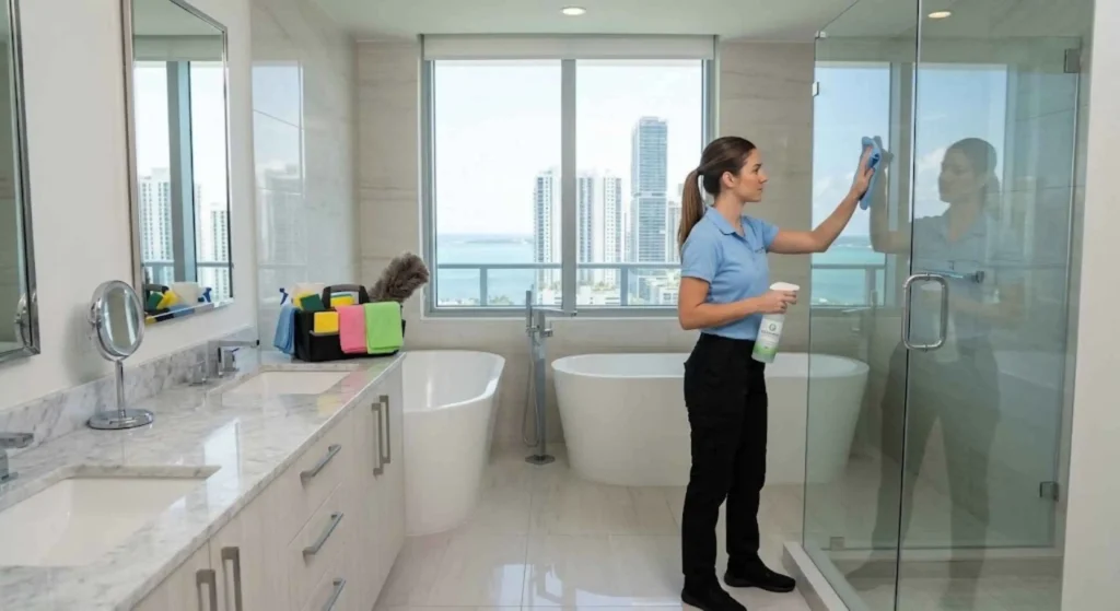 Recurring bathroom cleaning service for Miami homeowners