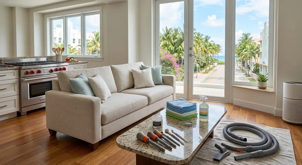 Clean and refreshed Miami home after professional deep cleaning